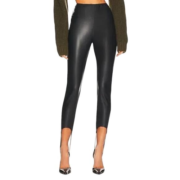 WeWoreWhat Vegan Leather Stirrup Leggings - Picture 1 of 8